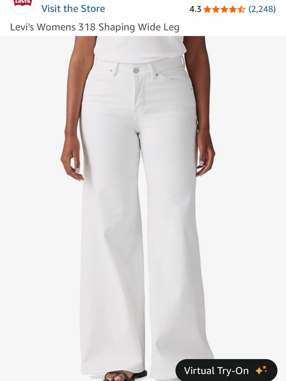 Levi's White High-Rise Wide Leg Jeans